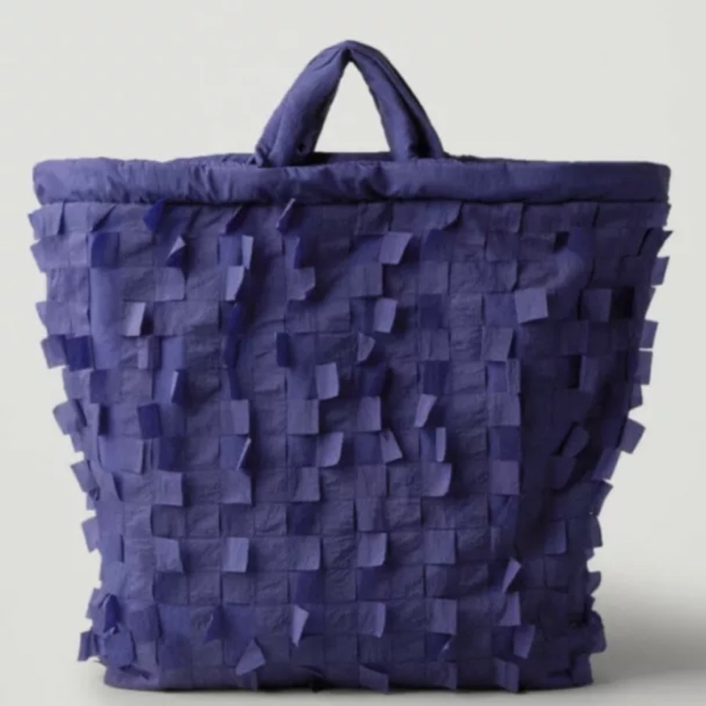 BNWT COS blue textured nylon tote